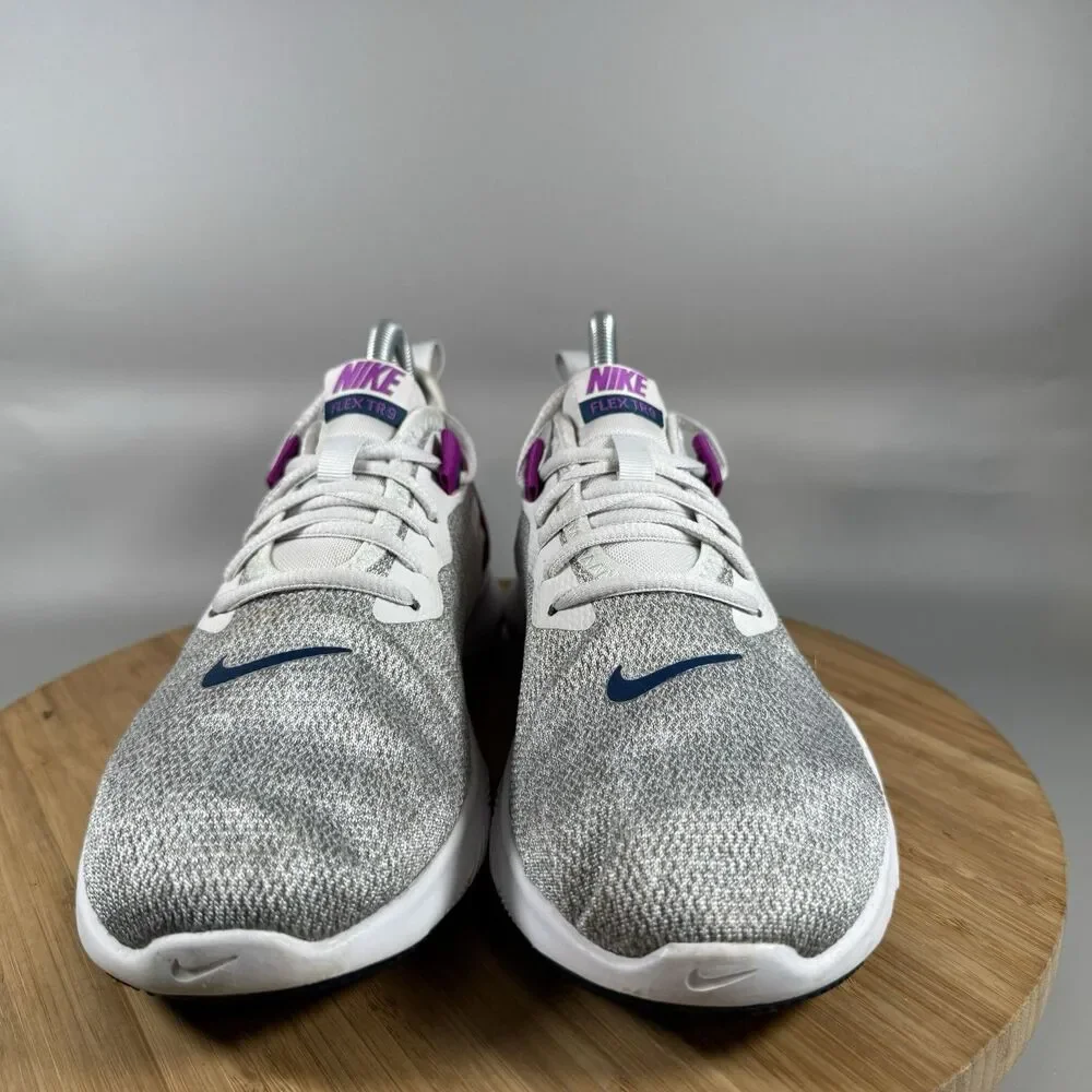 Nike Flex Trainer‎ 9 Athletic Shoes Womens 8.5 Grey Purple AQ7491-009 Running